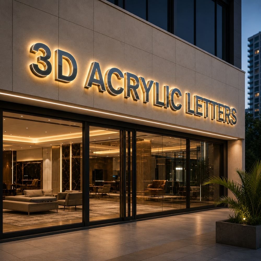 3D Acrylic & Stainless Steel Letters Installation
